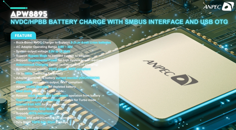 Know about the APW8895, a Synchronous NVDC Buck-Boost Switching Charger Controller